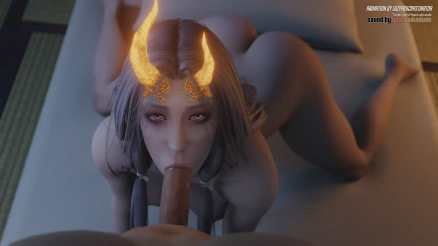 Miyoshino Blowjob POV (Lazyprocrastinator, Audiodude) [Nioh 2] : video clip