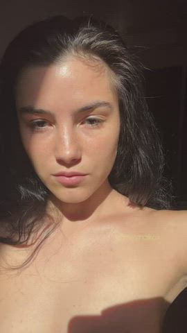 I don't wear a bra because I like to bounce my pale tits :) : video clip