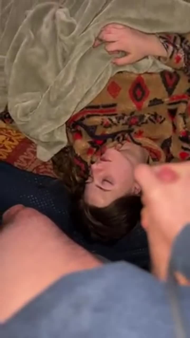 Told him to cum on my face while I slept! : video clip