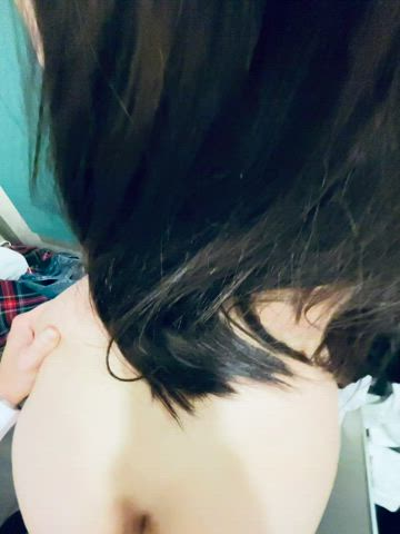 my stepbrother helped me get clothes and I tried in the fitting room : video clip