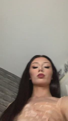 Would you slurp my precum off my girlcock ?🤭🤭 : video clip
