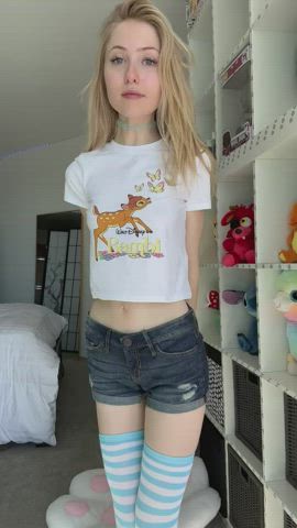 showing off my little tits for you!! : video clip