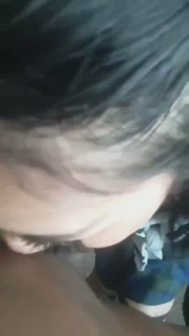 Licking balls while the shaft is lodged in throat = best : video clip