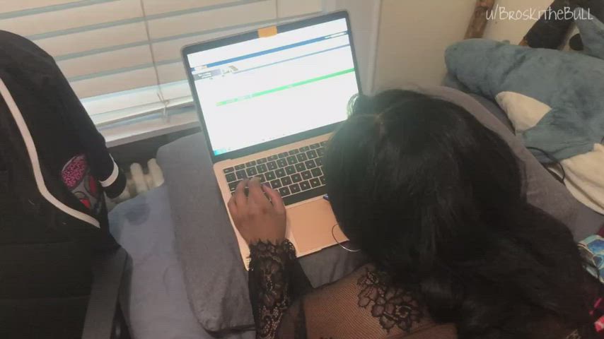 Finishing her homework while I finish inside her : video clip