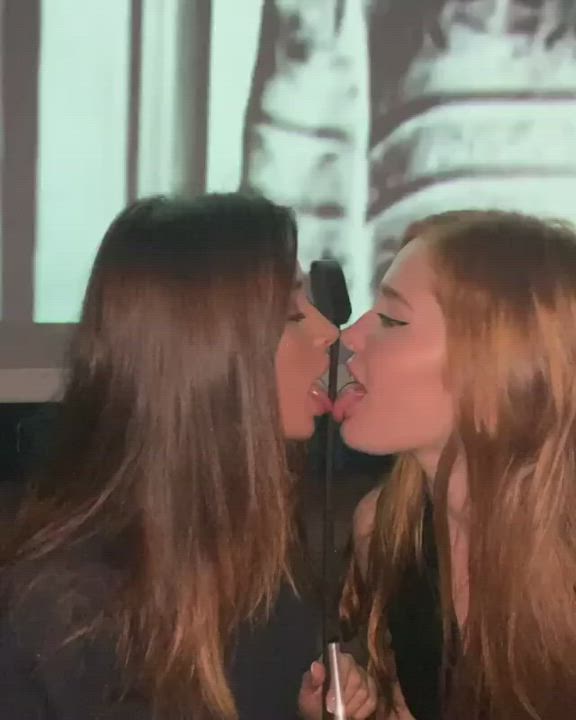 Two beauty lesbians kiss : video clip