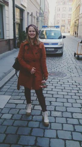 So there was a city guard in the back. What do you think, did I get fined for those big boobs? Heh [GIF] : video clip