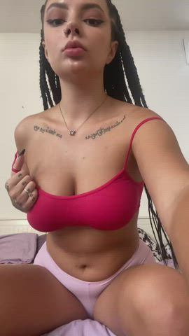 would you rather suck or bite my stacked boobs? : video clip