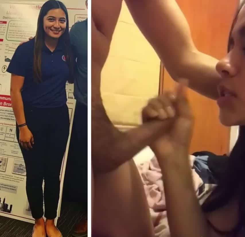 Cute Innocent Latina drains cock in her mouth and swallows like a good girl : video clip
