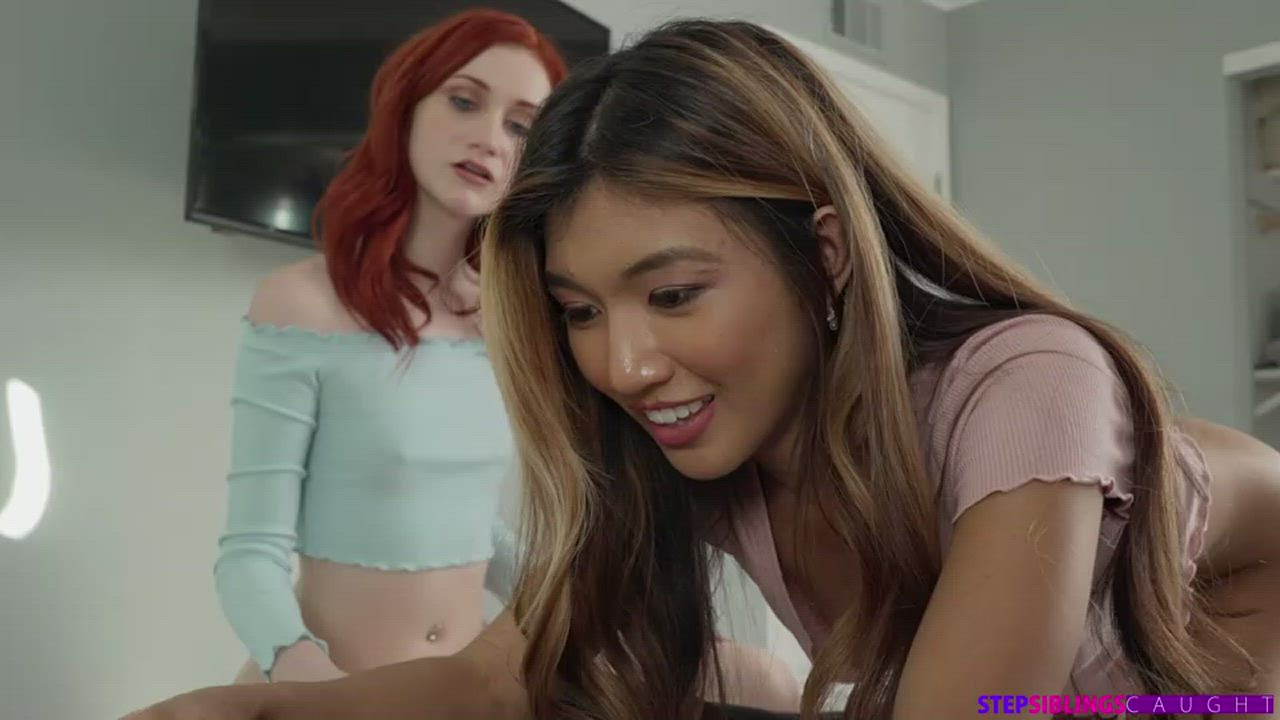 Interracial Threesome with Step sister and her friend Porn : video clip