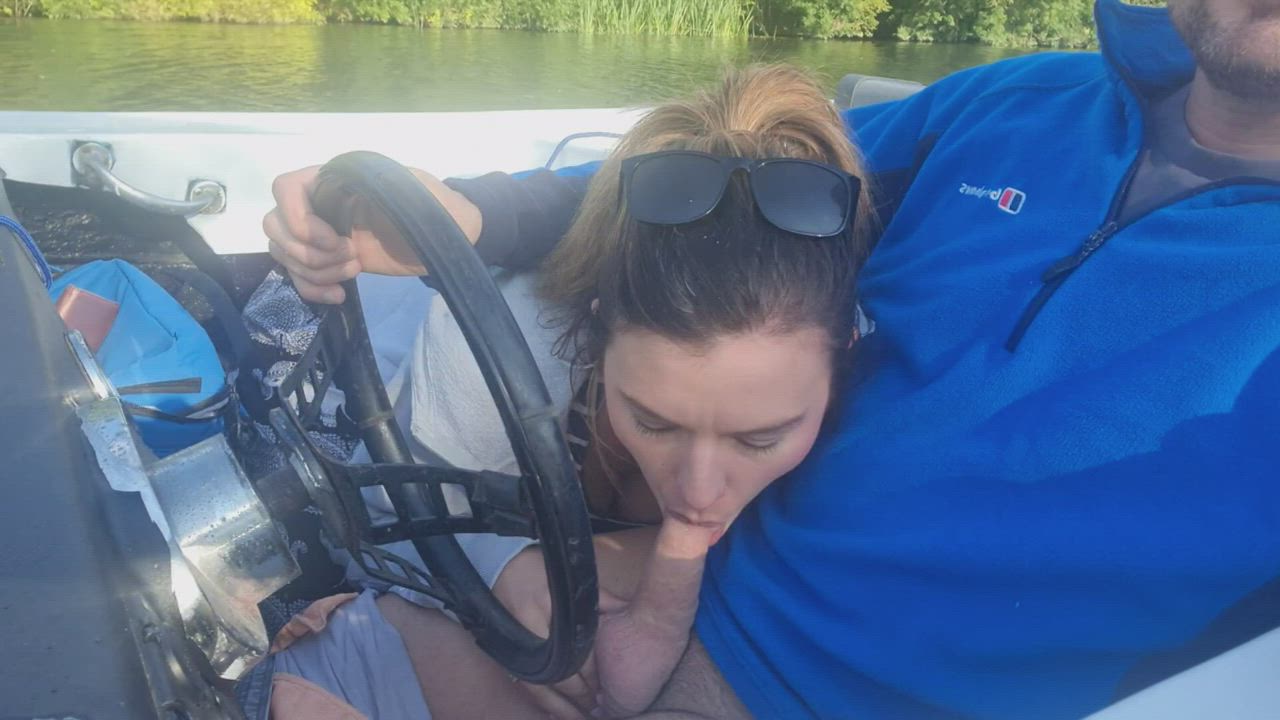 Peaceful day on the river until my mouth was filled with thick cum!!! : video clip