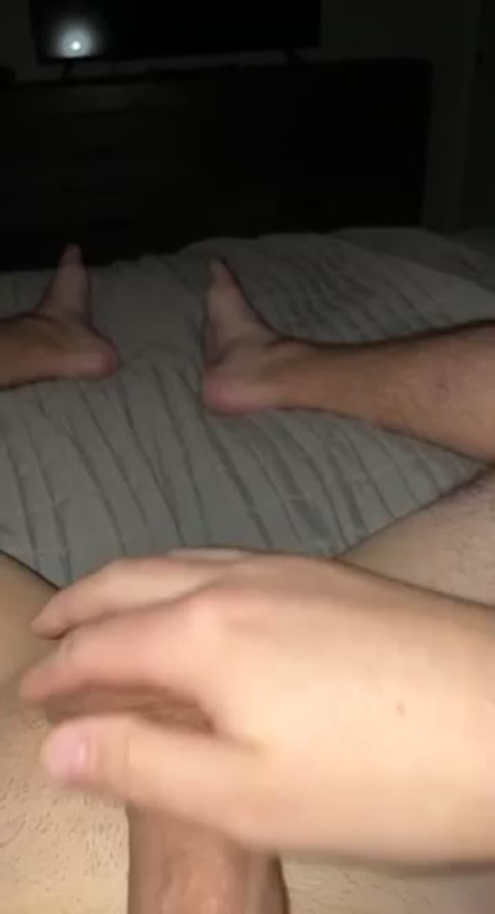Holding it for a while check the pre cum string : video clip