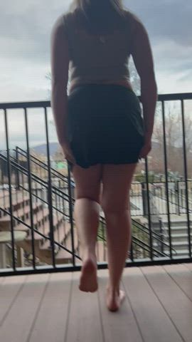Do you think I made anyone hard doing this over the balcony ? : video clip