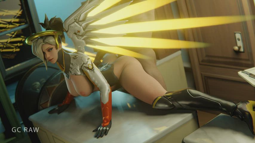 mercy sat on the splits [Overwatch] (GCRaw) : video clip