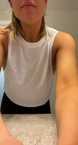 Maybe I should consider wearing a bra with this shirt? : video clip