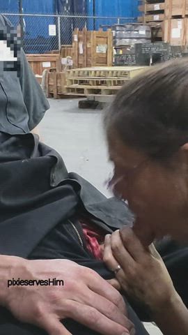 our supervisor went home so I sucked his dick at work : video clip