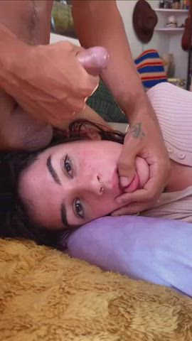 Anyone know the source of this RedGifs video? Cumming and rubbing his cock on her face. : video clip