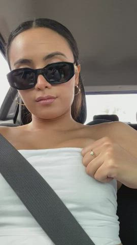 flashing my boobs on the street because i love my nipple piercings 🫶🏼🫧 they’re so sensible rn. Suck on them? : video clip