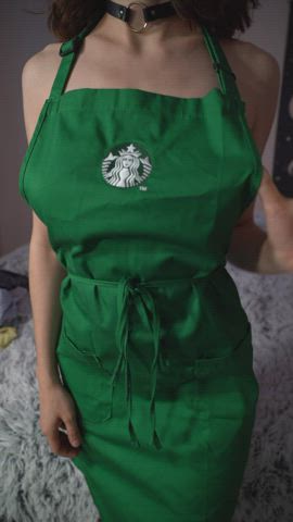 This naughty barista is ready to milk your cock ;) : video clip
