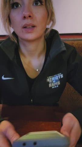 He kept telling me to flash him at the bar [gif] : video clip