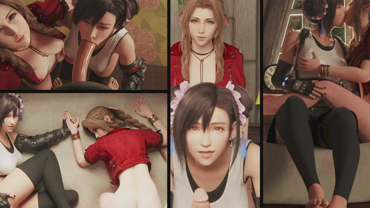 Aerith x Tifa Love Triangle VR (Hentai VR /Auxtasy) [Final Fantasy VII] : video clip