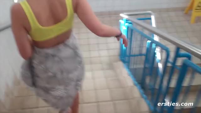 Playing at the public pool. : video clip