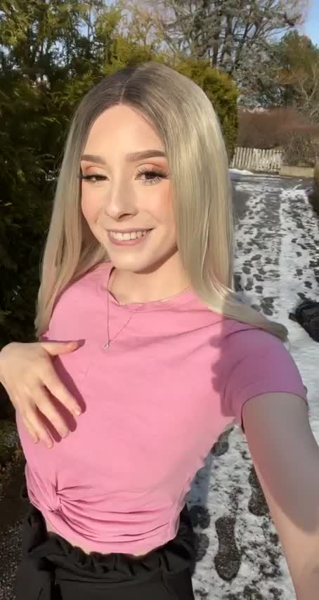 The neighbours driveway has become one of my favorite places to be naughty 🙊💕 [gif] : video clip