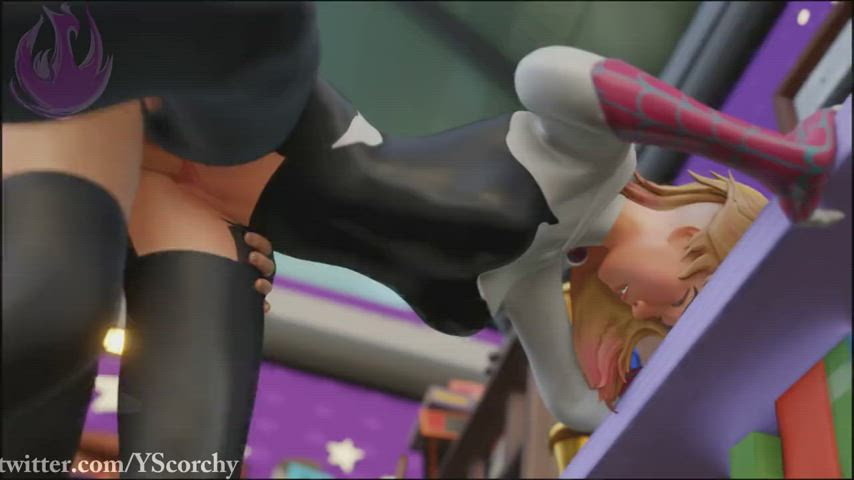 Spider-Gwen taking a break from patrol (Scorchy) [Marvel] : video clip