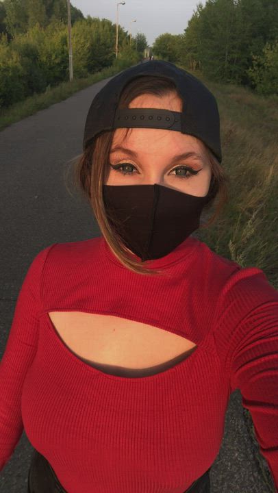 I always get super horny when I flash my boobs on the street :) : video clip
