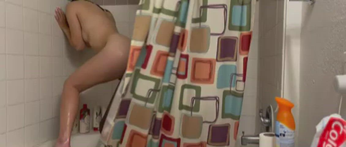 Asian girl pushes back on BBC Doggystyle in Shower by thablasiancouple [OC] : video clip