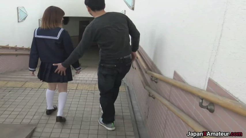 Japanese Girl Sucking Dick And Getting Fucked Inside An Underground Pedestrian Walkway : video clip