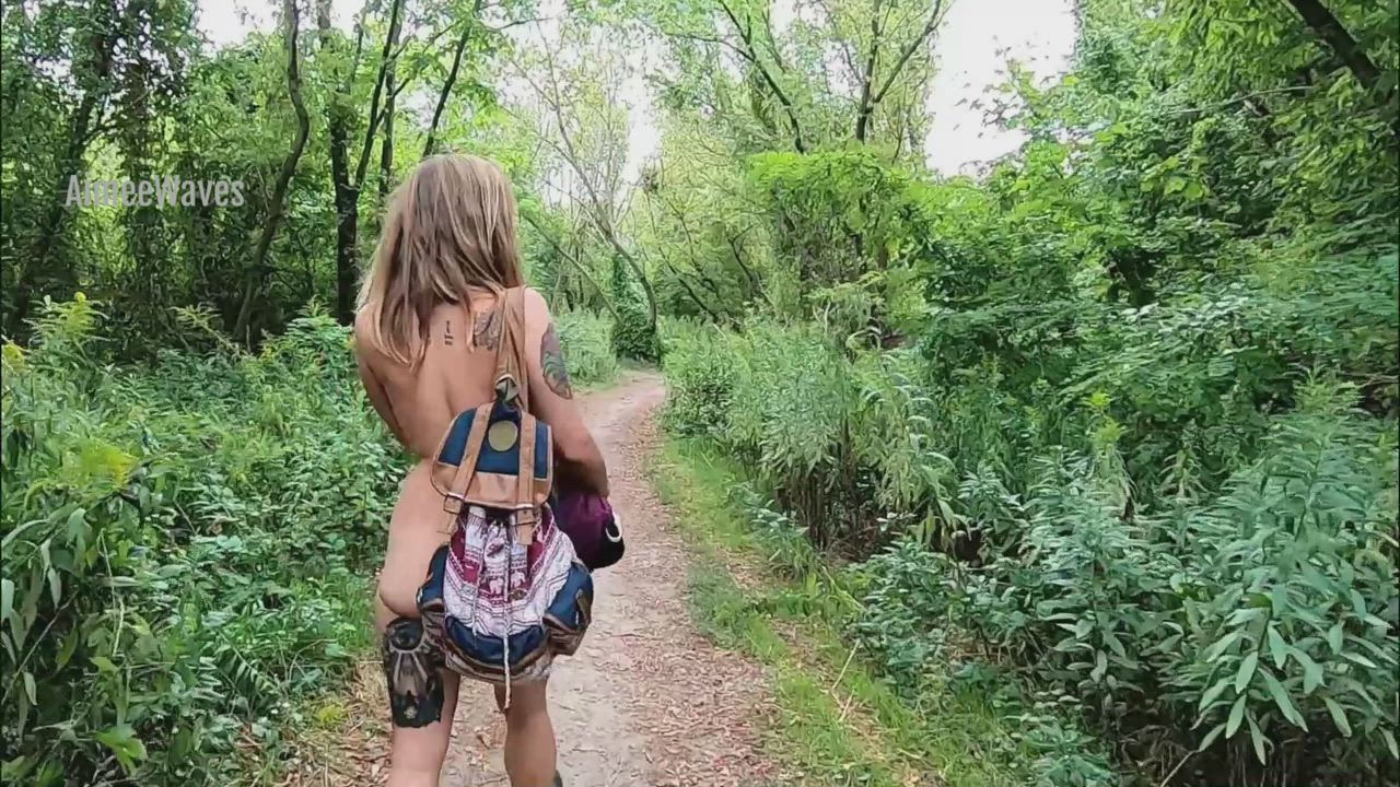 It's too hot to hike with clothes on [gif] : video clip