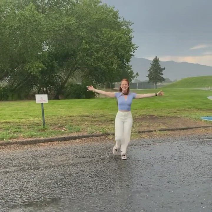 Madelaine Petsch celebrating her 27th birthday in rain! 😏 : video clip