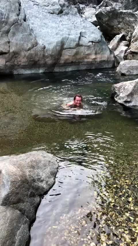 Meet me down by the river. I love getting naked on a hot day and cooling off. [GIF] : video clip