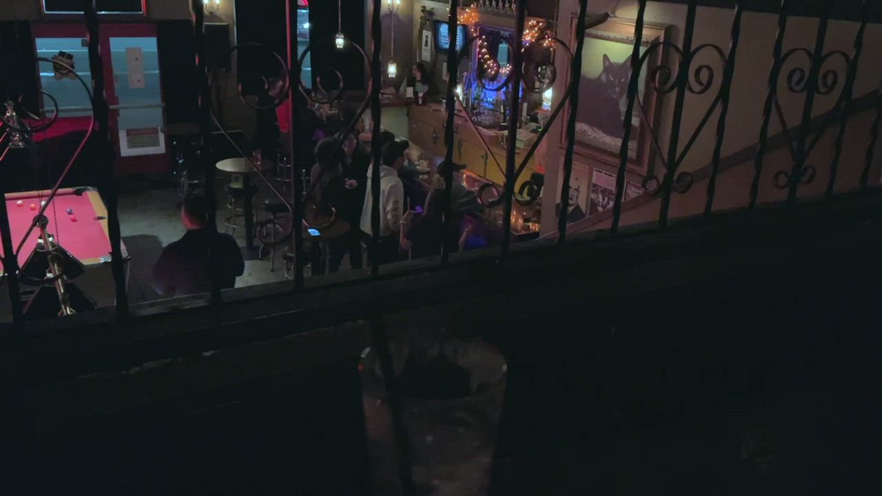 Taking off my panties and playing in a crowded bar. [gif] : video clip