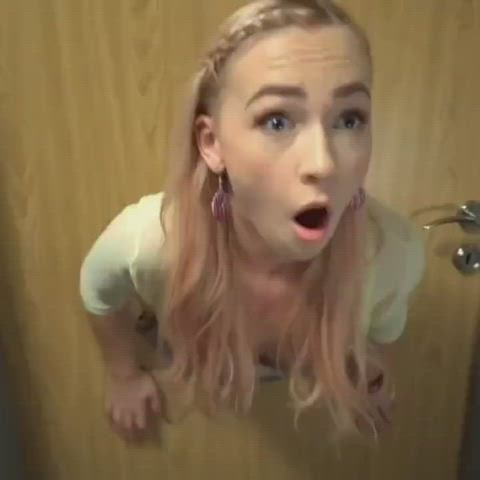 The girl stuck on the door must be funny. : video clip