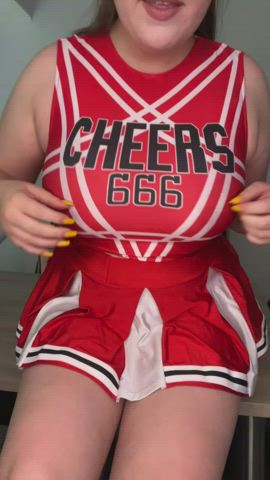 in case you wanted to see what a stacked cheerleader is wearing underneath her uniform... there you go : video clip