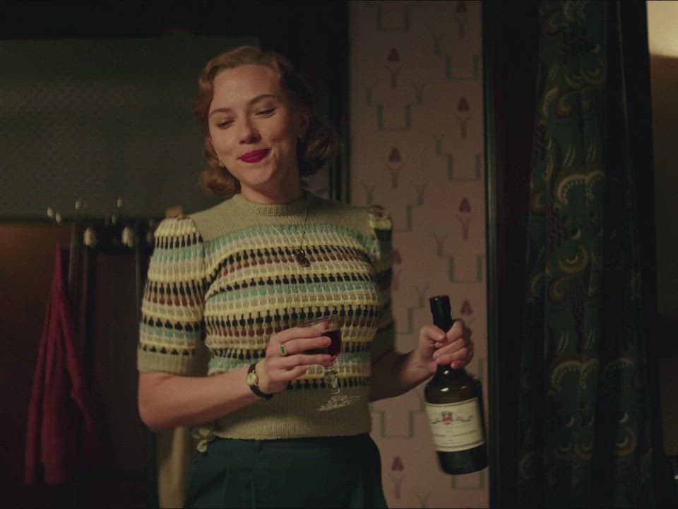 Your friend’s mom, Scarlett Johansson, returning to the dinner table after jacking you off in the kitchen : video clip