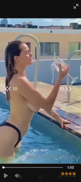 Melons in swimming pool : video clip