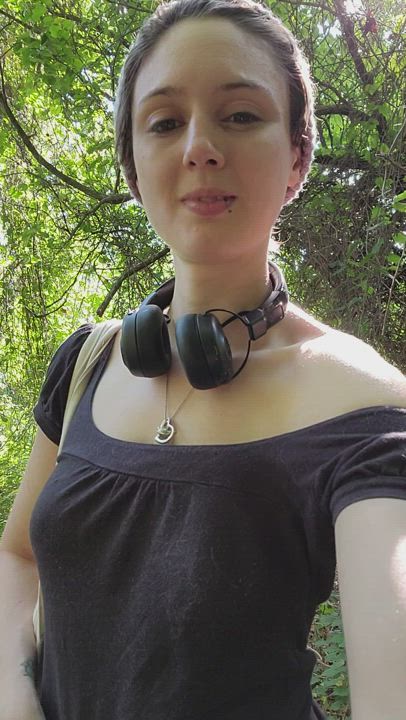 Being sneaky outside... I got bold recently and played with myself in the woods. Would you wanna see that too? : video clip