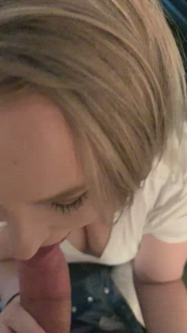[OC] First time hotwife u/winterlovekitten sucked my cock so well : video clip