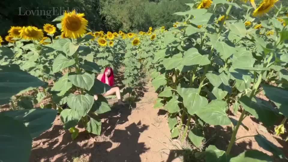 oops! You caught me jerking off in the flower field, now you must fuck me right here 😋 [GIF] [M] : video clip