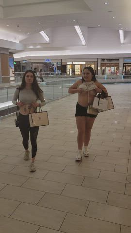 Flashing our boobies at the mall, I hope day is proud : video clip