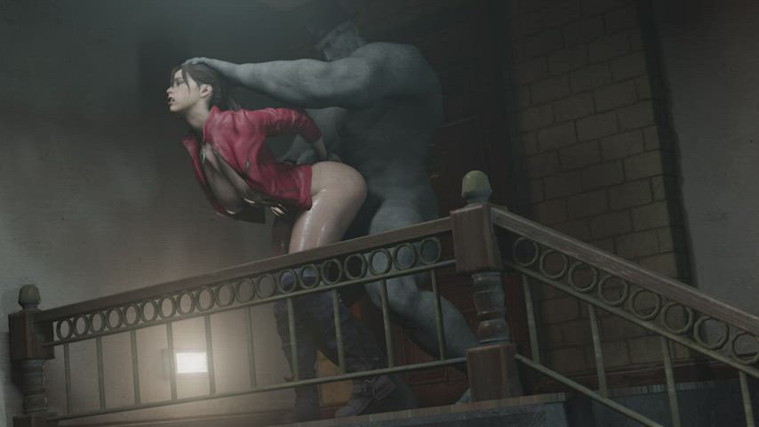 Claire vs. Mr. X (Pantsless Animations) [Resident Evil] : video clip