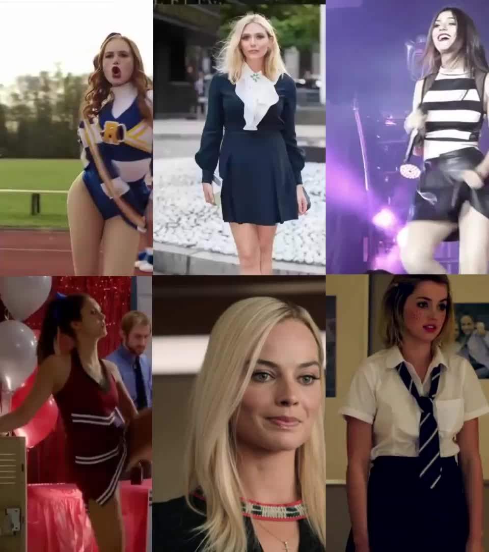 Which is your favourite upskirt and why: Madelaine Petsch, Elizabeth Olsen, Victoria Justice, Nina Dobrev, Margot Robbie and Ana De Armas : video clip