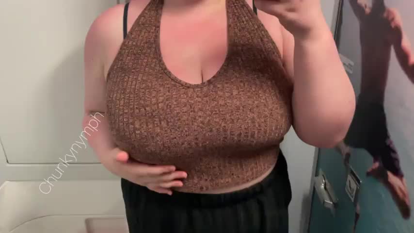 Can I flash you my big tits on the plane? : video clip