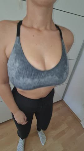 Are you into my sweaty titties after workout? : video clip