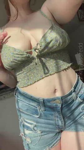 My new top has easy access, wanna play with them? : video clip