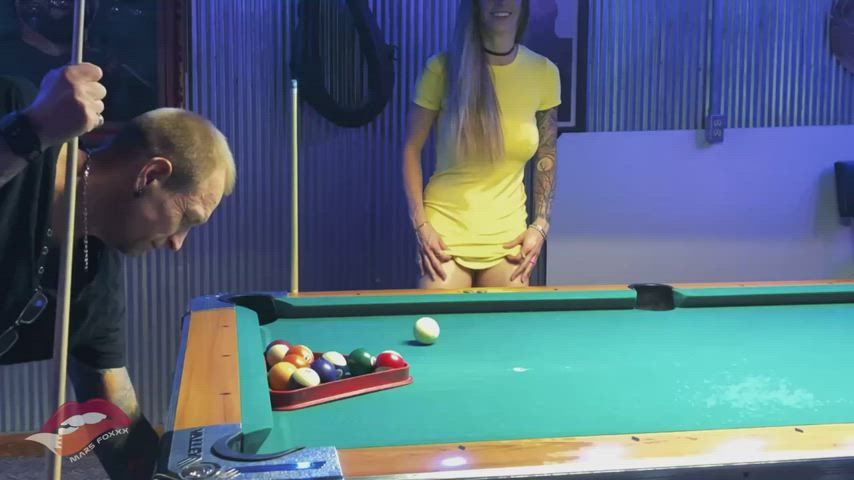 This guy asked to play pool. I know he was checking me out, but I don’t think he saw this. [gif] : video clip